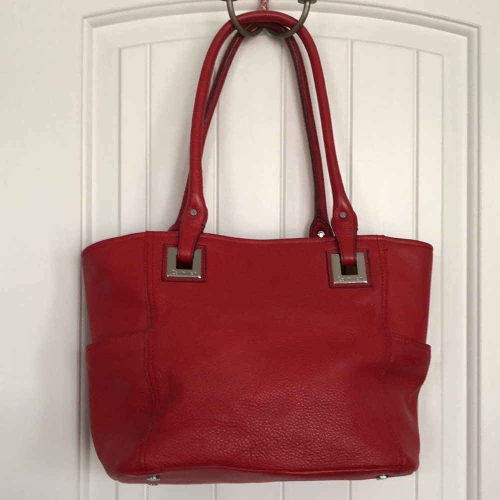 Calvin Klein Red Leather Handbag In Preloved & Gently Used Condition! - Picture 8 of 14
